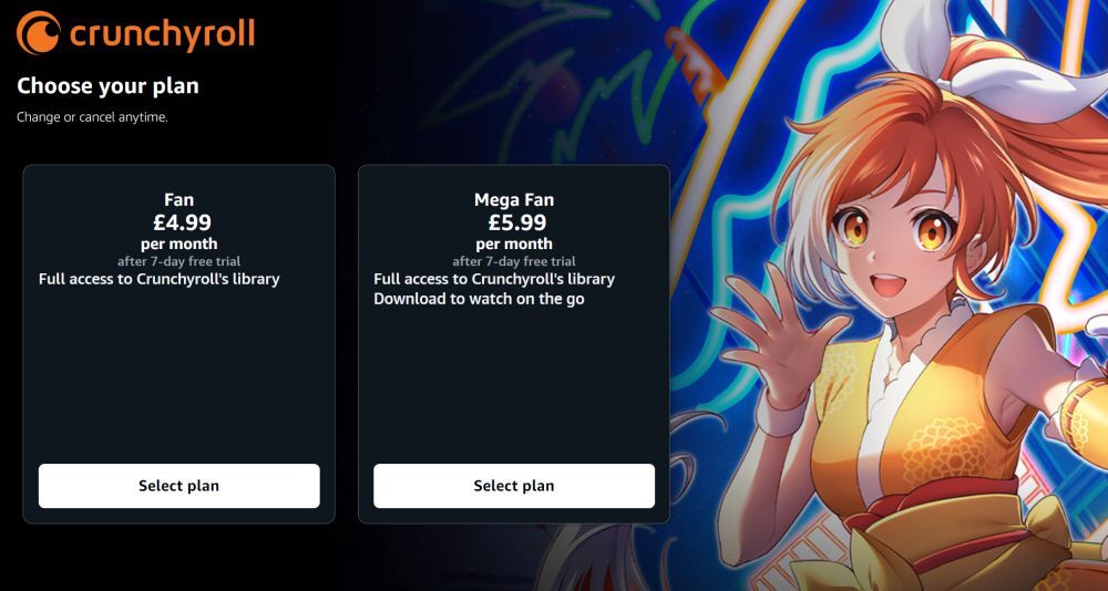 amazon prime crunchyroll 30 days free